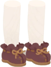 皮の巾着ブーツの画像