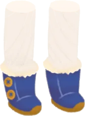 青いボア付きブーツの画像