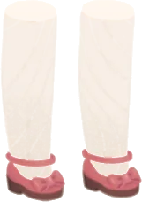 ピンクリボンのストラップシューズの画像