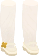 フワフワな花の靴・白の画像