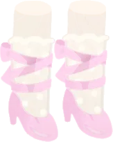 レースアップのリボンハイヒールの画像