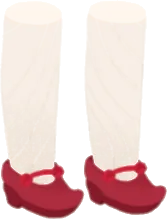 朱色の紐靴の画像