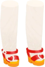 赤いオープントゥサンダルの画像