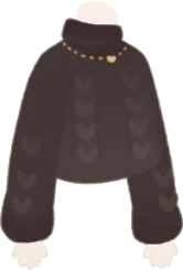 ネックレスと太編み黒ニットの画像