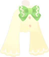 グリーンリボンのひよこ色トップスの画像