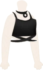 黒クロップトップスの画像