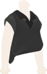 裾を結んだ黒シャツの画像