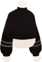 シンプルラインの冬トップス・黒の画像