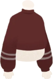 シンプルラインの冬トップス・赤の画像