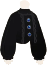 宝石ボタンのシャツ・黒の画像