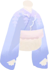 藤柄の着物風トップス・淡藤色の画像