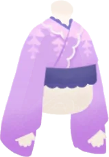 藤柄の着物風トップス・藤色の画像