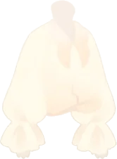 フレアスリーブホワイトブラウスの画像