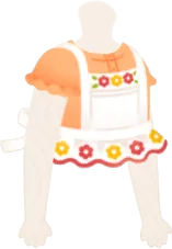 花柄のエプロントップスの画像