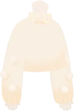 ポンポン付きニットトップスの画像