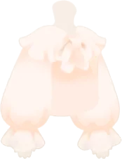 リボンが付いた白いフリルシャツの画像