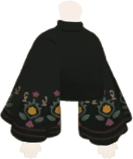 落ち着いた花刺繍のトップスの画像