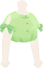 リボン付き肩あきブラウスの画像