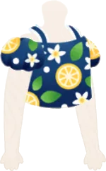 レモン柄オフショルトップスの画像