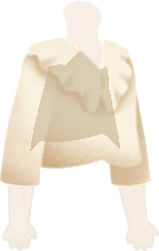 生成り色のフリルシャツの画像