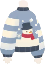 雪だるま柄のクリスマスセーターの画像