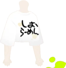 ラーメン好きの汁付きTシャツ・白の画像