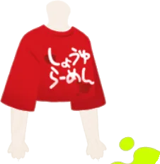 ラーメン好きの汁付きTシャツ・赤の画像