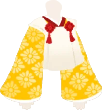 鮮やかな菊柄の着物の画像