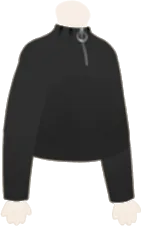 黒色のハーフジップタートルの画像