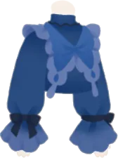 蝶フリルシャツ・紺色の画像