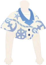 アンカーパターンの開襟シャツの画像