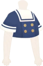 スクエアカラーの紺ブラウスの画像