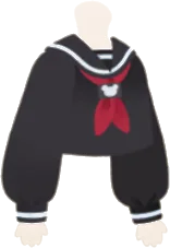清楚な黒色セーラートップスの画像
