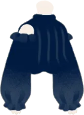 フリル付きオフショルダーニットの画像