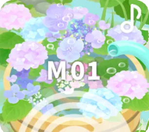 ♪紫陽花咲く庭の水音の画像