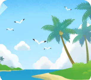 小島が浮かぶ海の画像