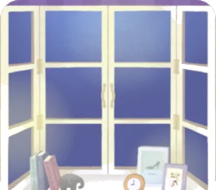 白い出窓の部屋の画像