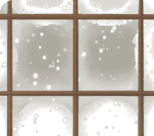 雪の見える窓・昼の画像