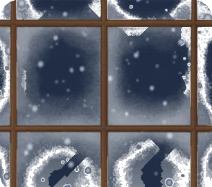 雪の見える窓・夜の画像
