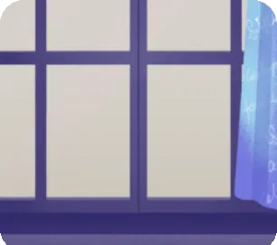 棚付きの窓枠の画像
