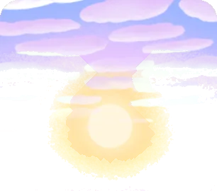 うろこ雲の夕焼けの画像