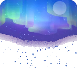 夜空一面に光り輝くオーロラの画像