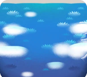 残雪とともに光を帯びる森の画像