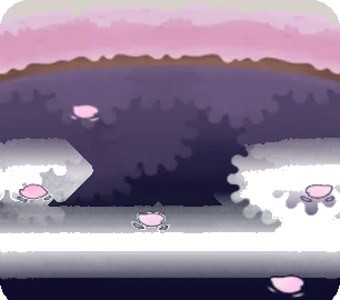桜の水辺の背景・夜の画像