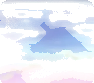 地面の水に映った空の画像
