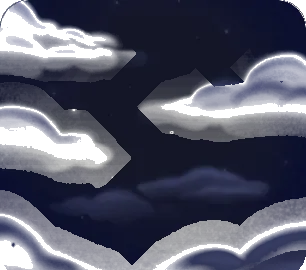 錬金術師の部屋から見える夜空の画像