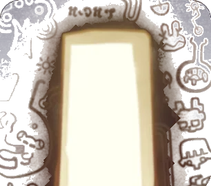 古代文字や絵が描かれた遺跡の壁の画像