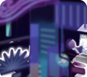 サイバーな街の夜景の画像
