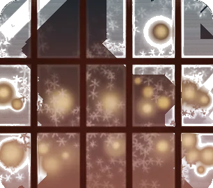 クリスマスの夜の窓の画像