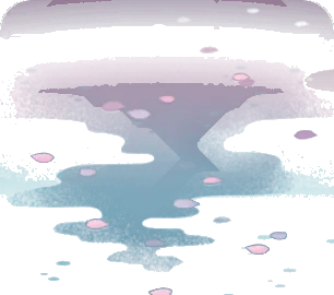 桜の花びらが浮かぶ水面の画像